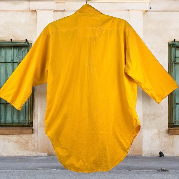 Vintage Jr’s Only! California Bright Yellow Oversized Button-Up Shirt USA Sz M - Picture 2 of 7